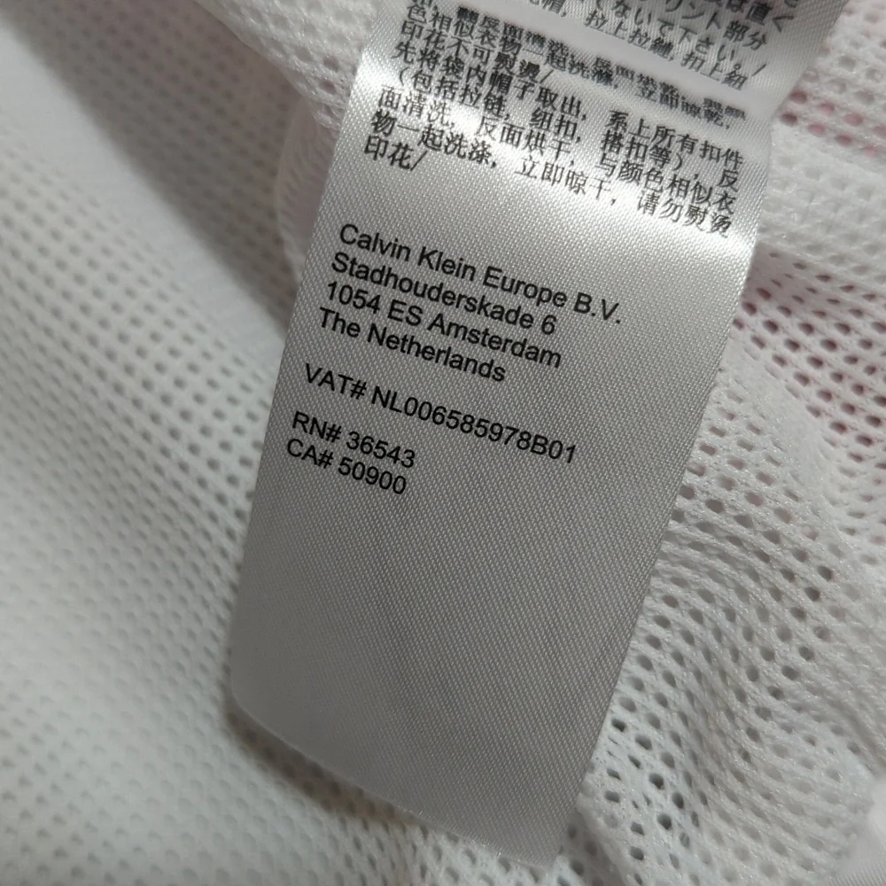 Calvin Klein Color Block Track Jacket, Spell Out, Hidden Hood, Vented Back, Med